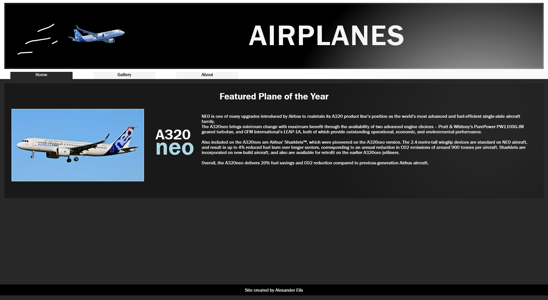 Airplanes hjemmesiden