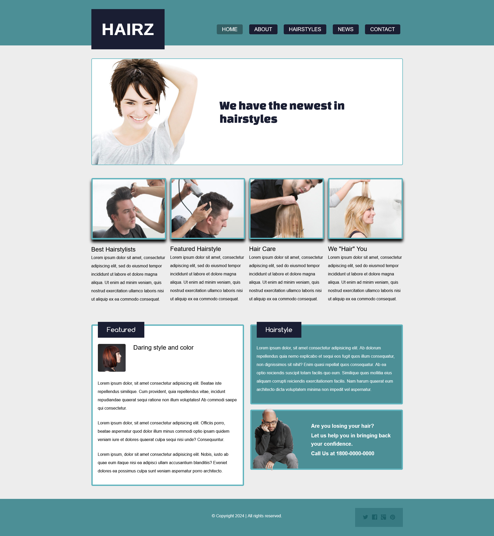 Hairz hjemmesiden