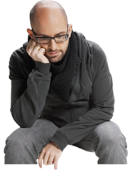 Bald man looking defeated