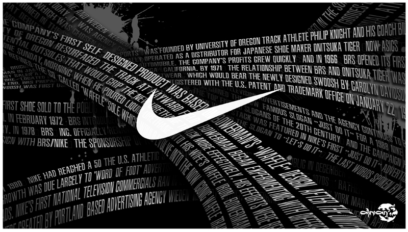 Nike logo med spændende baggrund